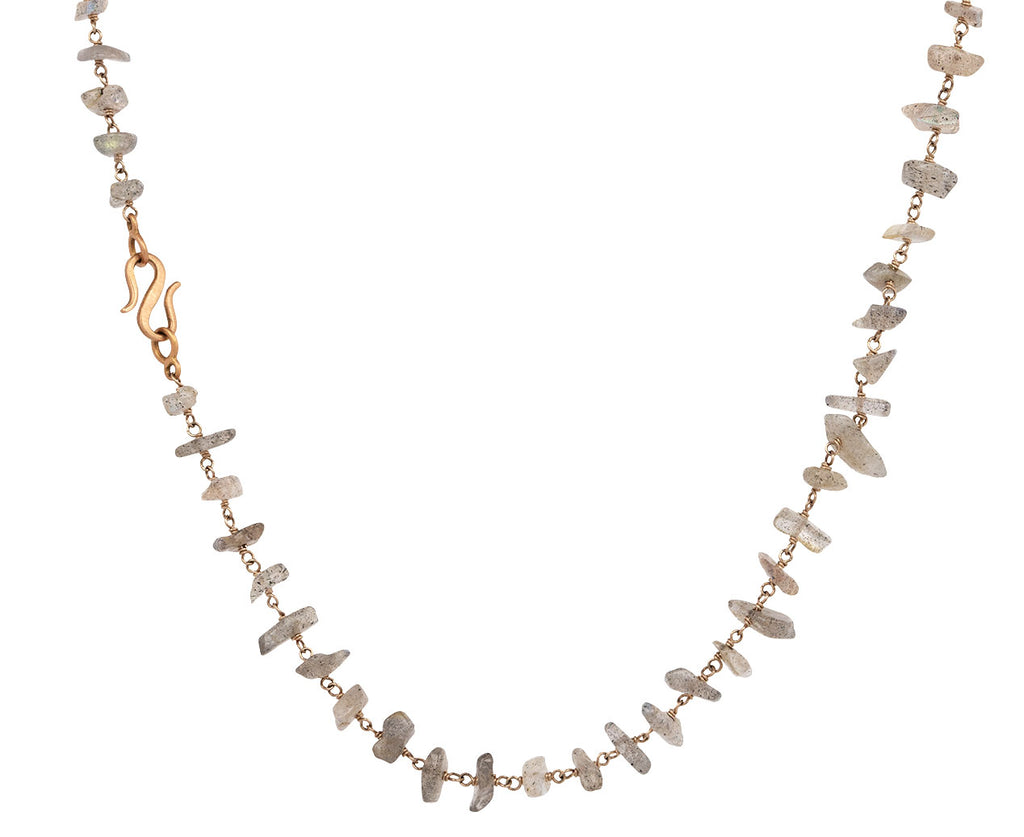 Anaconda Gray Labradorite Chip Micro Rosary Necklace Back