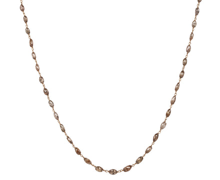 Champagne Diamond Micro Rosary S Necklace