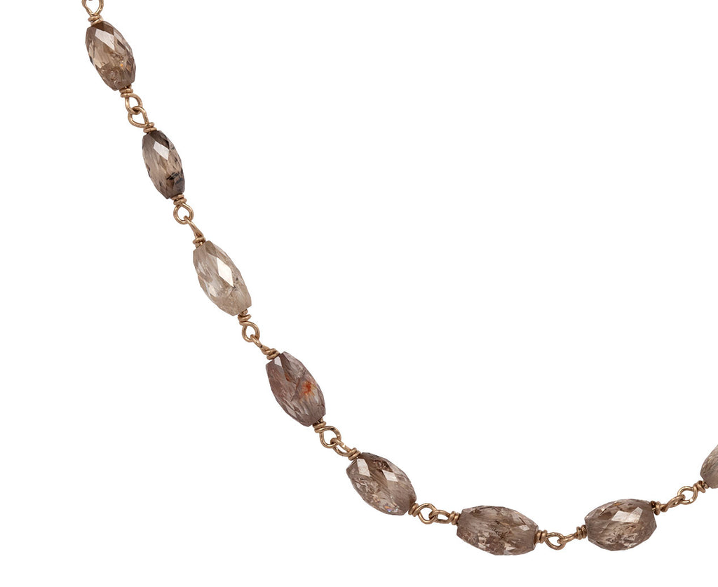 Anaconda Champagne Diamond Rosary S Micro Necklace Close Up