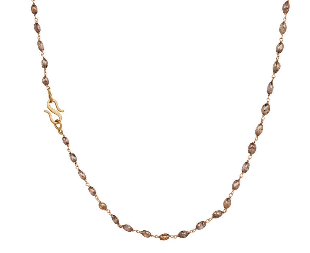 Anaconda Champagne Diamond Rosary S Micro Necklace Back