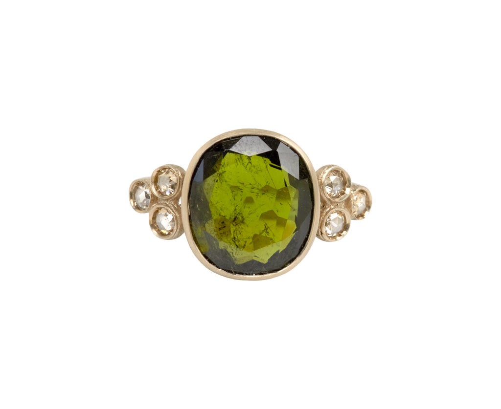 Green Tourmaline and Diamond Beautino Ring