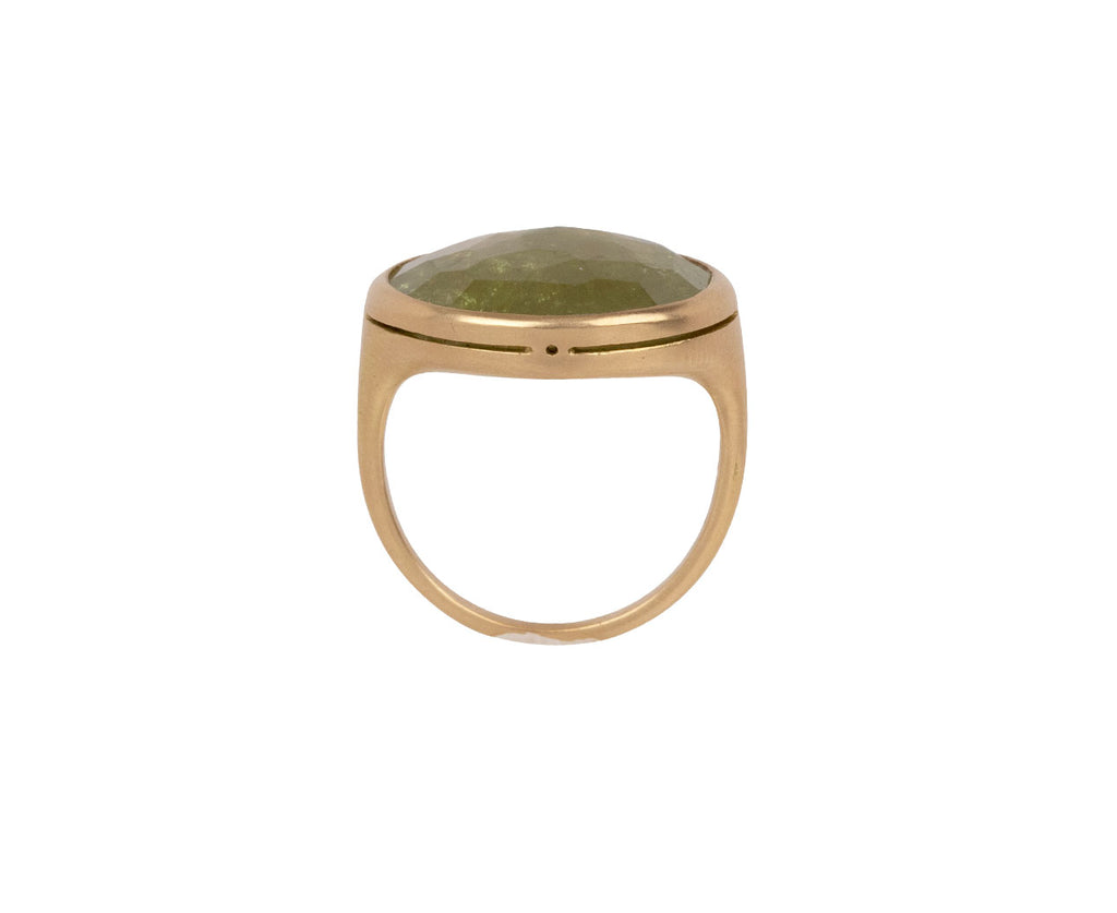 Anaconda Green Garnet Simple Ring Top