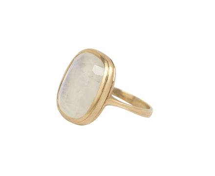 White Labradorite Flame Ring