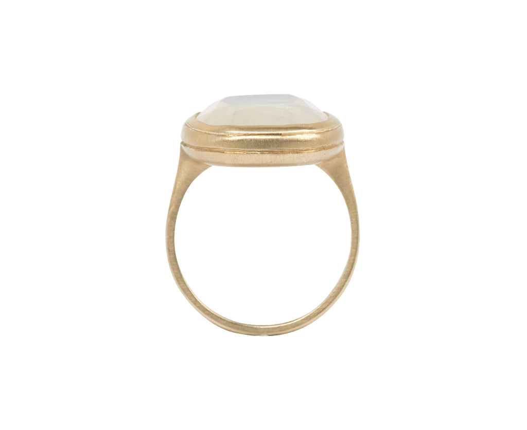 White Labradorite Flame Ring