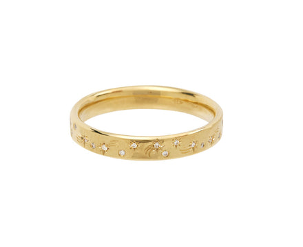 Engraved Shooting Star Diamond Band