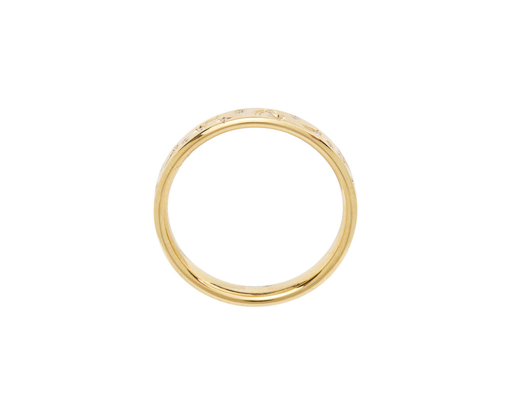 Engraved Shooting Star Diamond Band