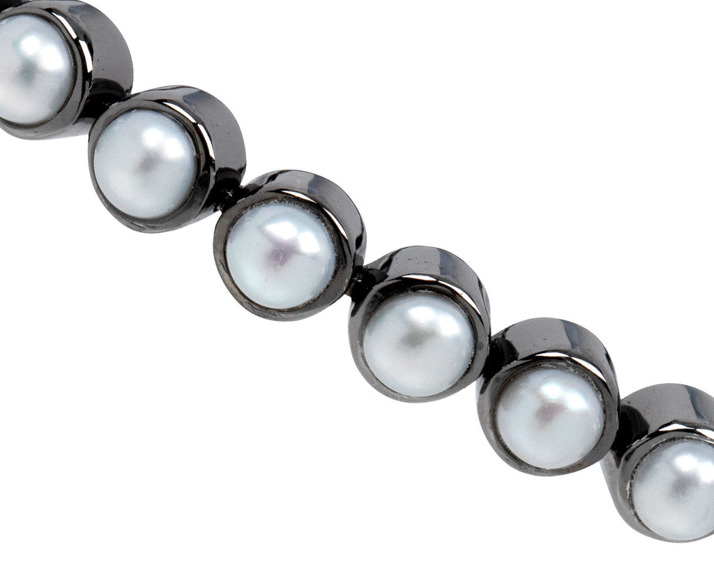 Nak Armstrong Nakard Pearl Cabochon Dot Tennis Bracelet - Closeup