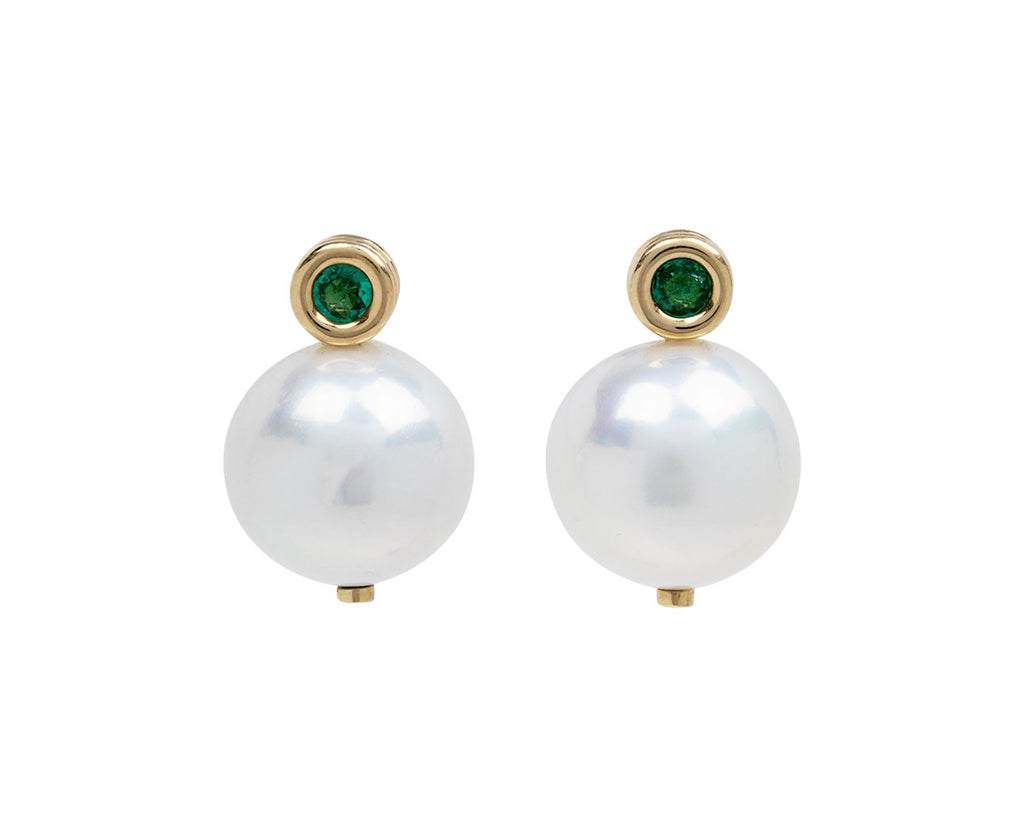 Emerald and Pearl Mini Grotto Earrings