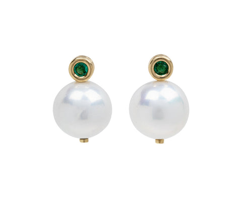 Emerald and Pearl Mini Grotto Earrings