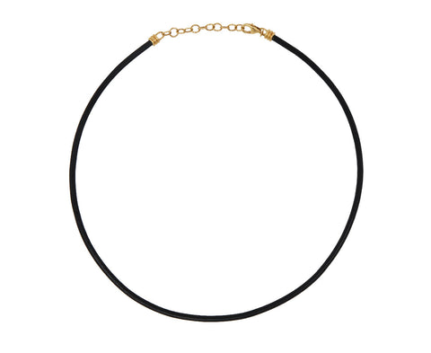 Black Leather Scuba Cord Necklace