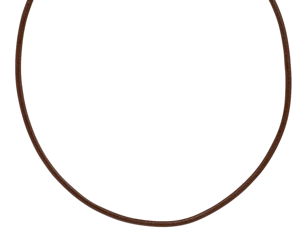 Brown Leather Scuba Cord Necklace