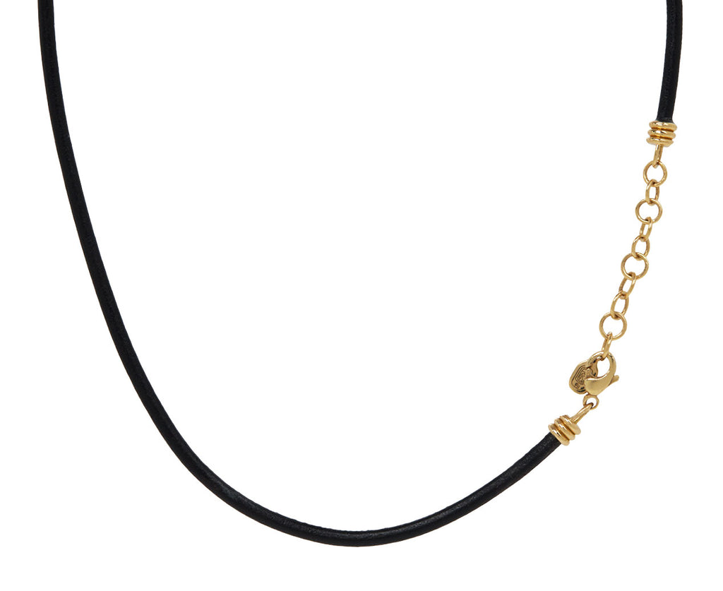 Black leather cord necklace with gold clasp store