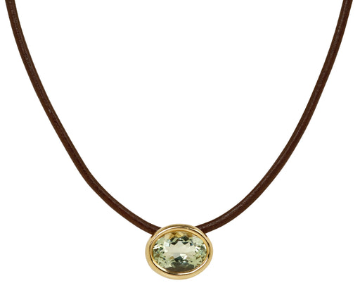 Green Amethyst Scuba Leather Necklace