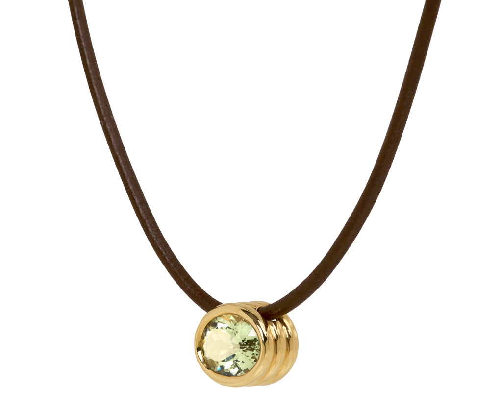 Green Amethyst Scuba Leather Necklace