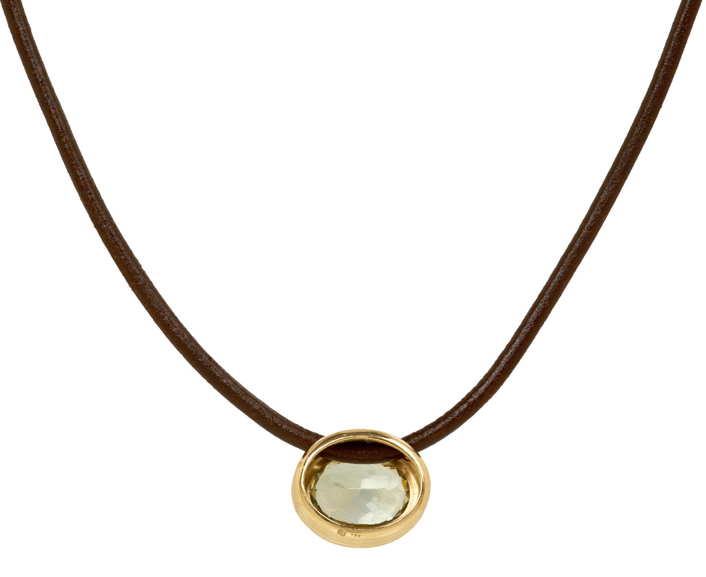 Green Amethyst Scuba Leather Necklace