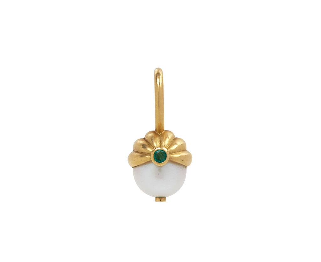 White Pearl and Emerald Scallop Pendant ONLY