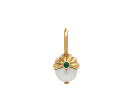 White Pearl and Emerald Scallop Pendant ONLY