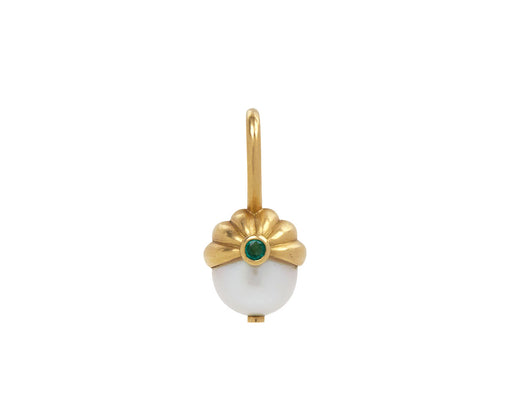 White Pearl and Emerald Scallop Pendant ONLY