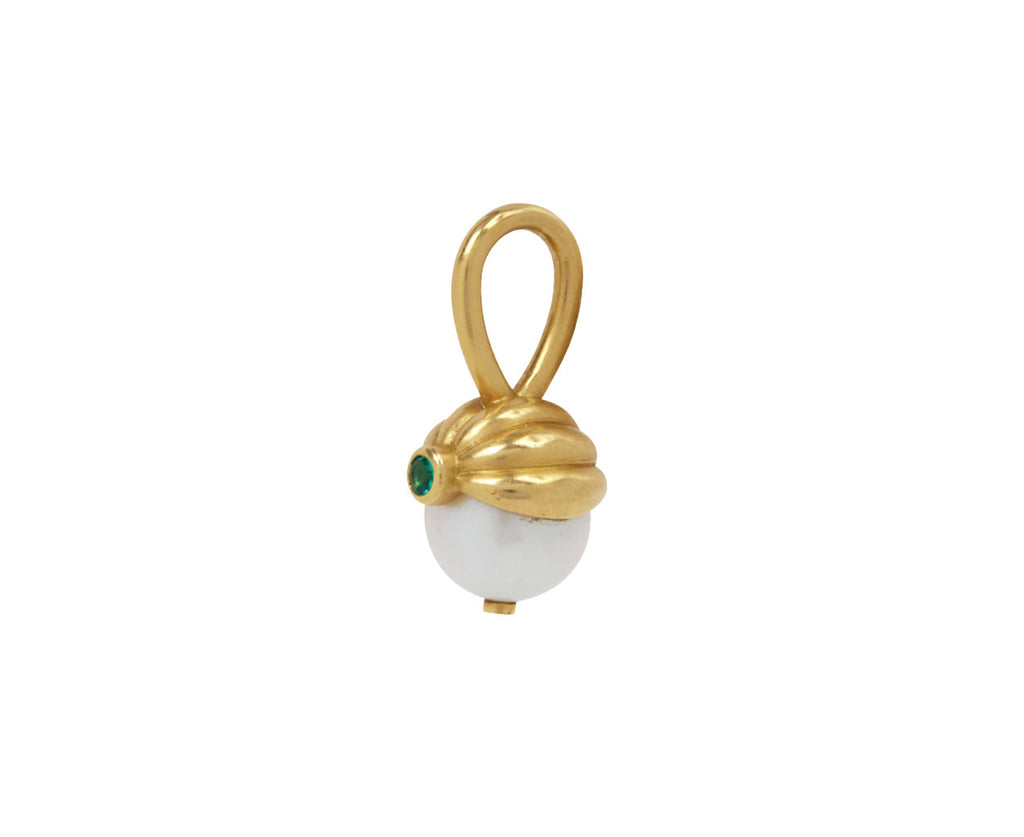 White Pearl and Emerald Scallop Pendant ONLY