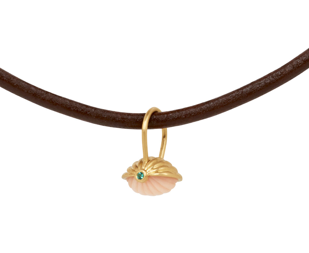 Mini Vintage Scalloped Coral Pendant ONLY