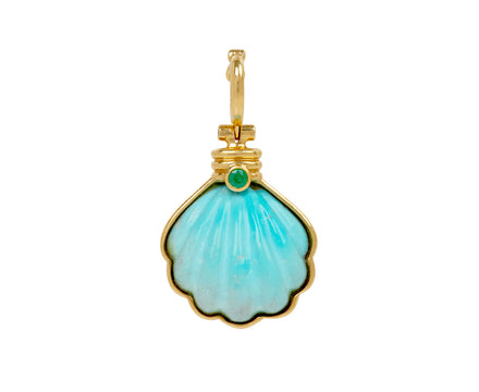 Carved Turquoise Shell Pendant ONLY