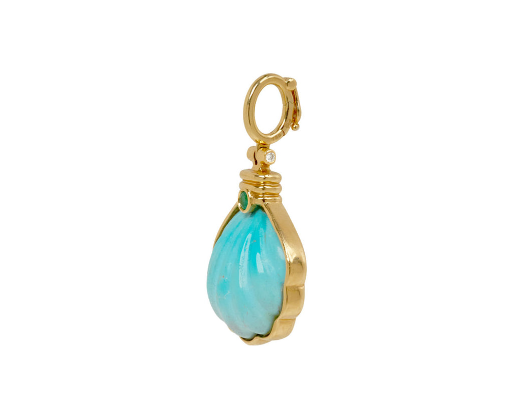 Carved Turquoise Shell Pendant ONLY