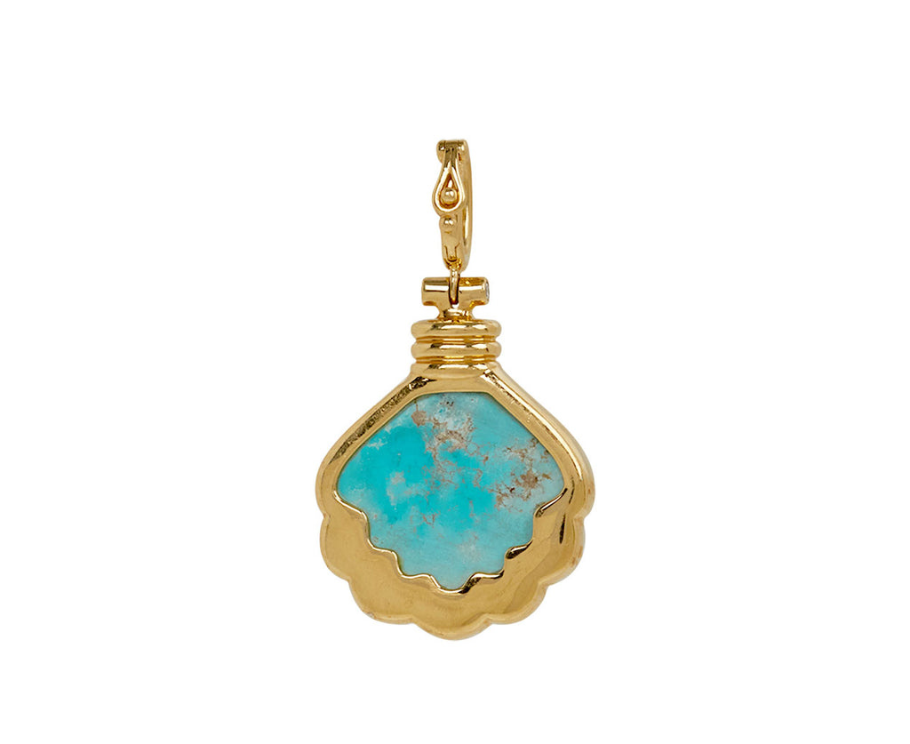Carved Turquoise Shell Pendant ONLY