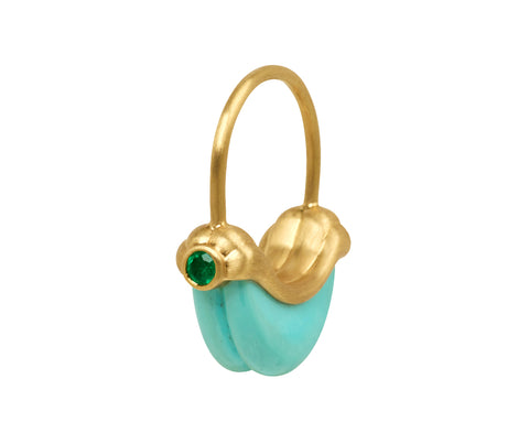Diamond and Emerald Vintage Turquoise Charm Pendant ONLY
