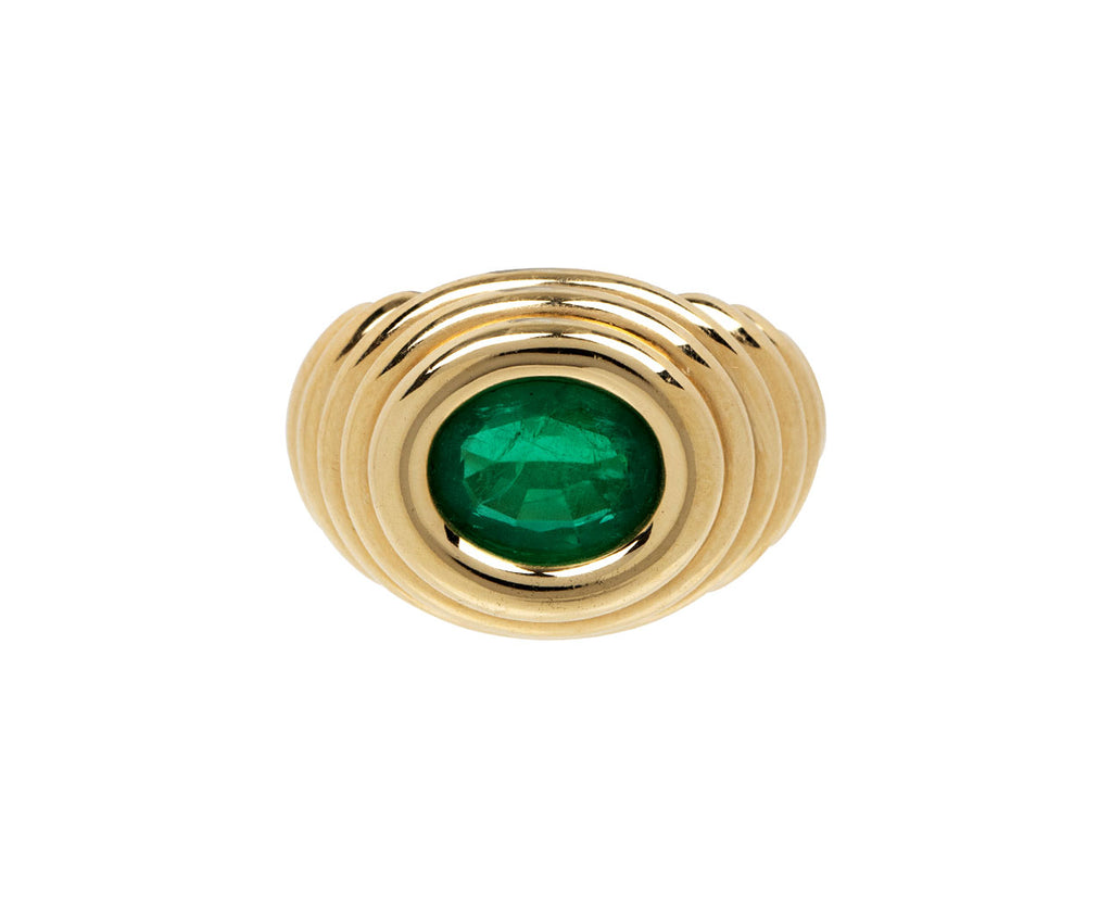 Emerald Ripple Signet Ring