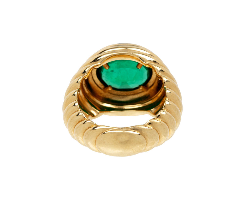 Emerald Ripple Signet Ring