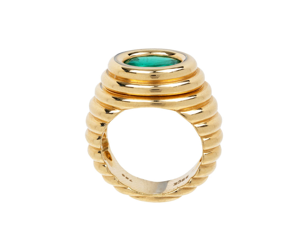 Emerald Ripple Signet Ring