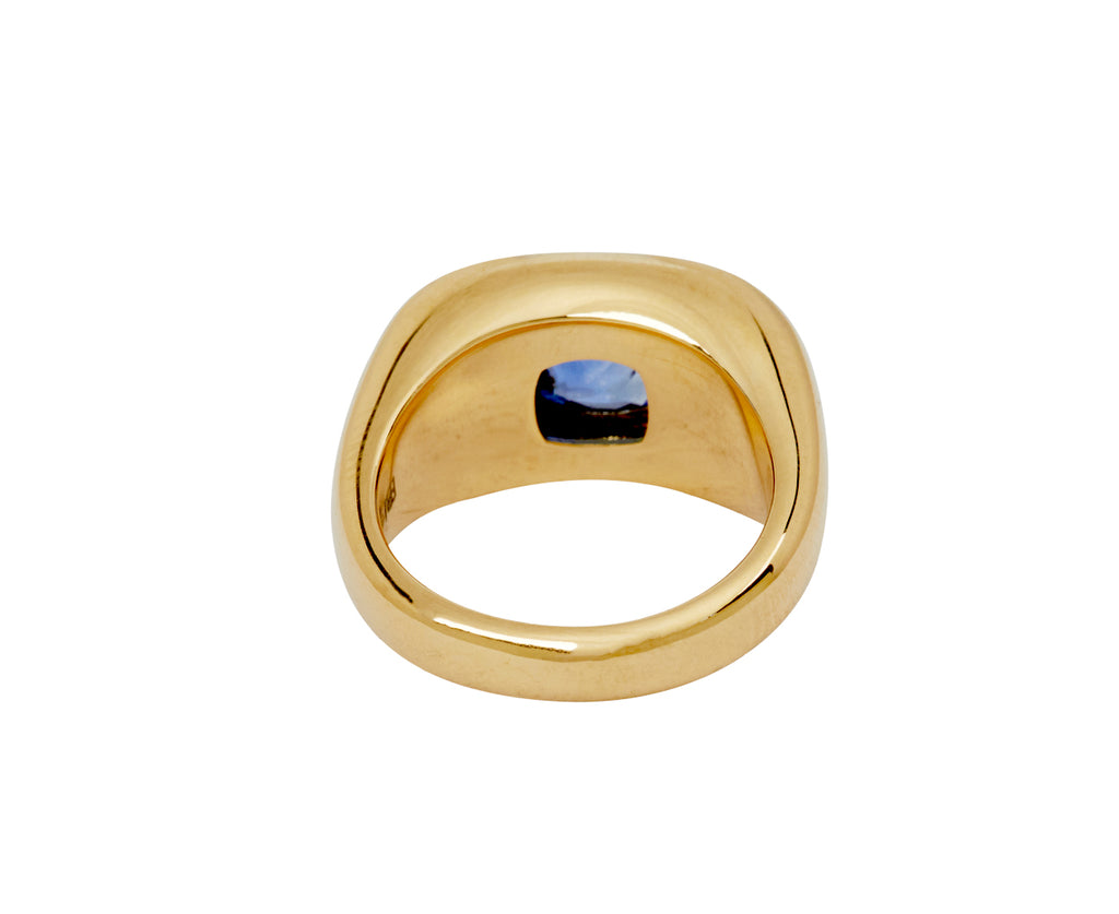 Cushion Cut Blue Sapphire Chunky BNS Ring