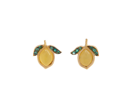 Yellow Opal Lemon Stud Earrings