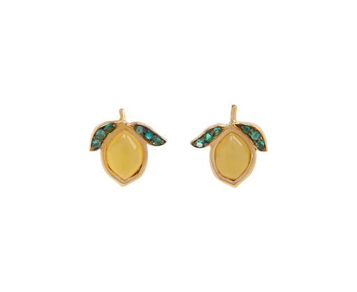 Yellow Opal Lemon Stud Earrings
