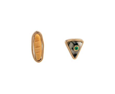 Brent Neale Baguette and Cheese Stud Earrings
