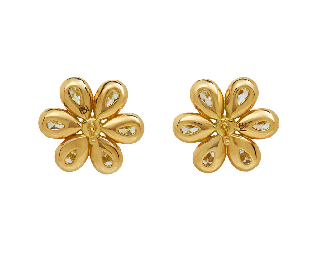 Small Diamond Daisy Pillow Stud Earrings