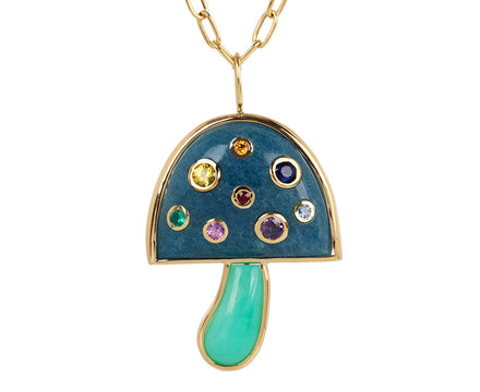 Brent Neale Aquamarine, Chrysoprase and Rainbow Magic Mushroom Necklace