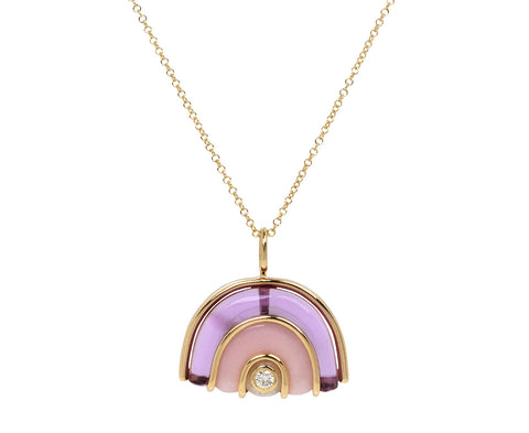 Amethyst, Pink Opal and Moonstone Marianne Necklace