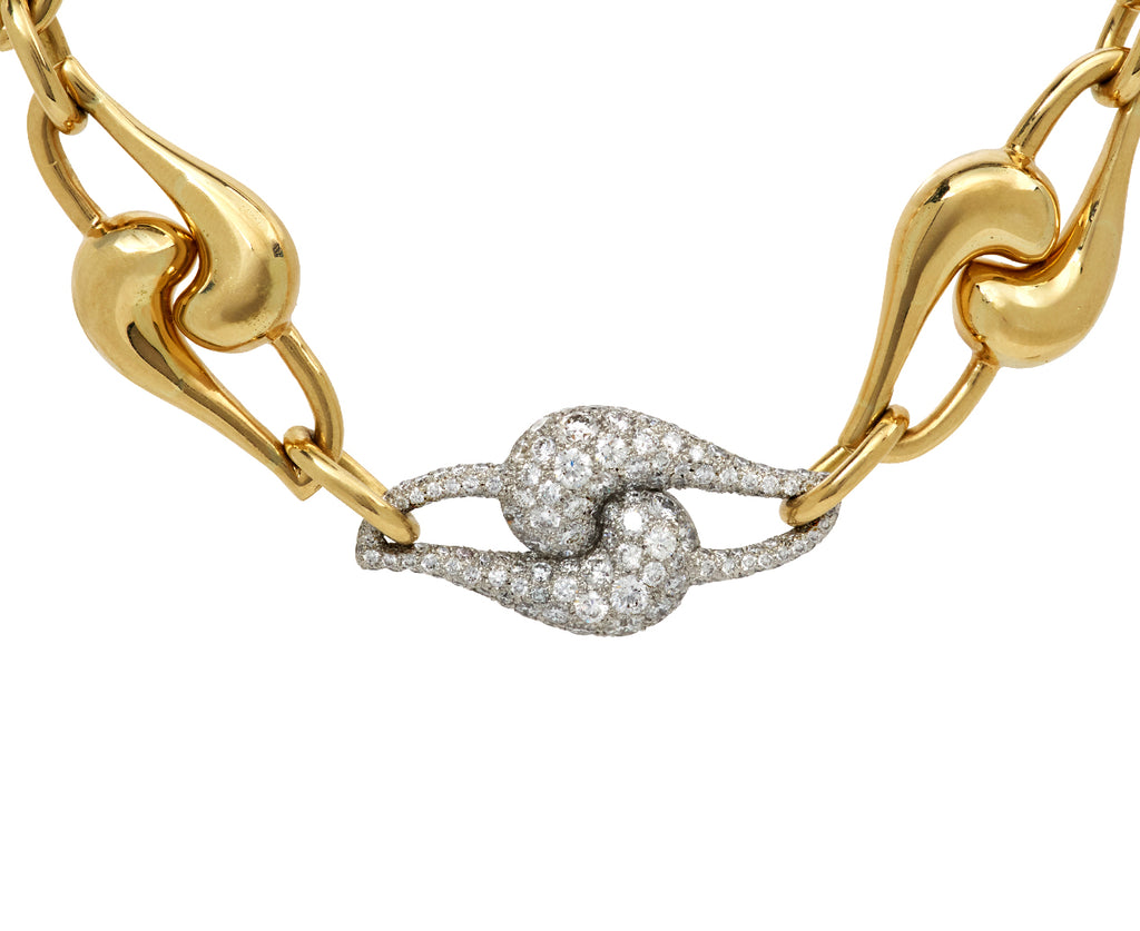 Large Knot Link and Diamond Link Necklace