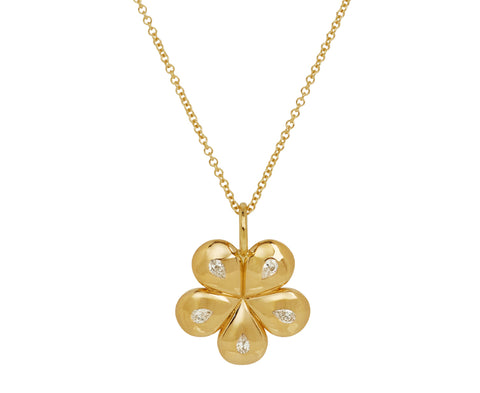 Mini Petal Flower Pendant Necklace