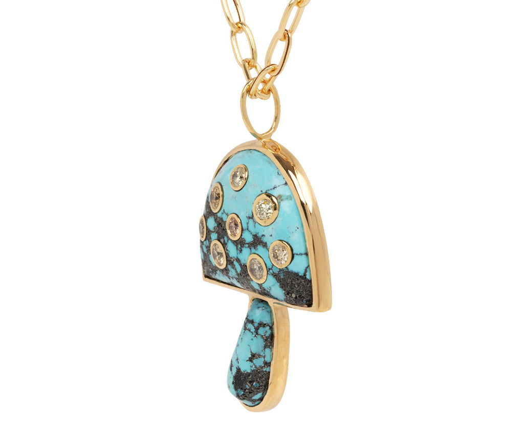 Royston Turquoise and Diamond Magic Mushroom Necklace