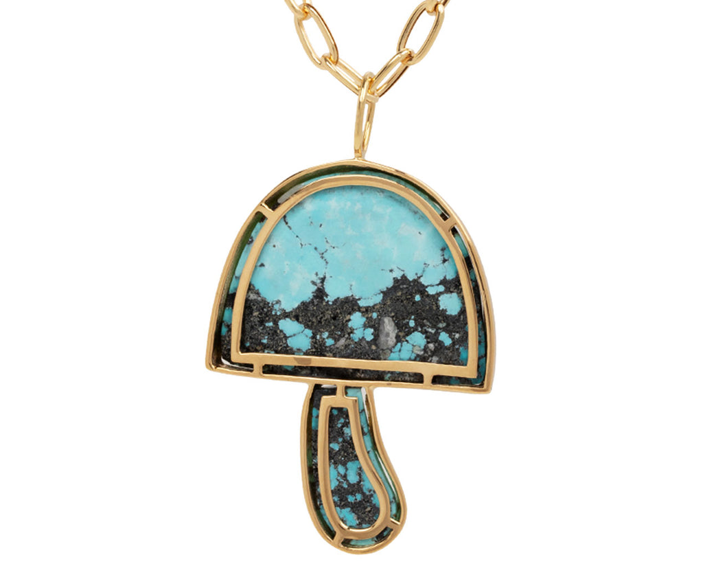 Royston Turquoise and Diamond Magic Mushroom Necklace