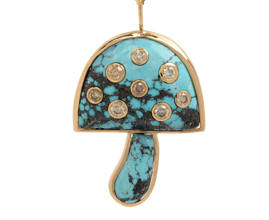 Royston Turquoise and Diamond Magic Mushroom Necklace