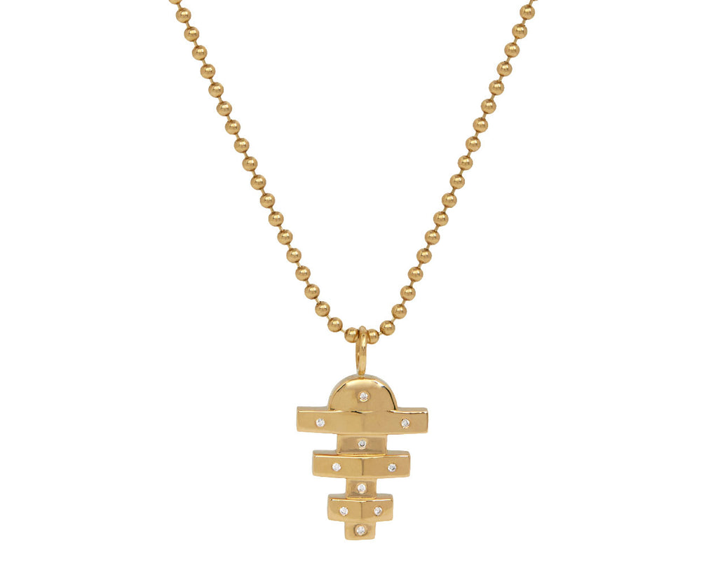 Small Gold Hopscotch Pendant Necklace
