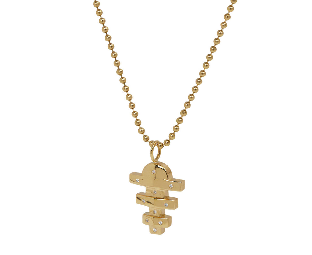 Small Gold Hopscotch Pendant Necklace