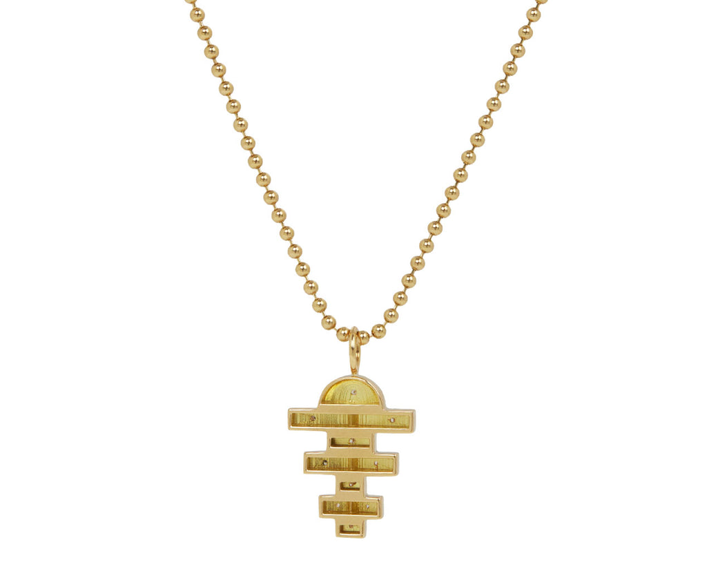 Small Gold Hopscotch Pendant Necklace