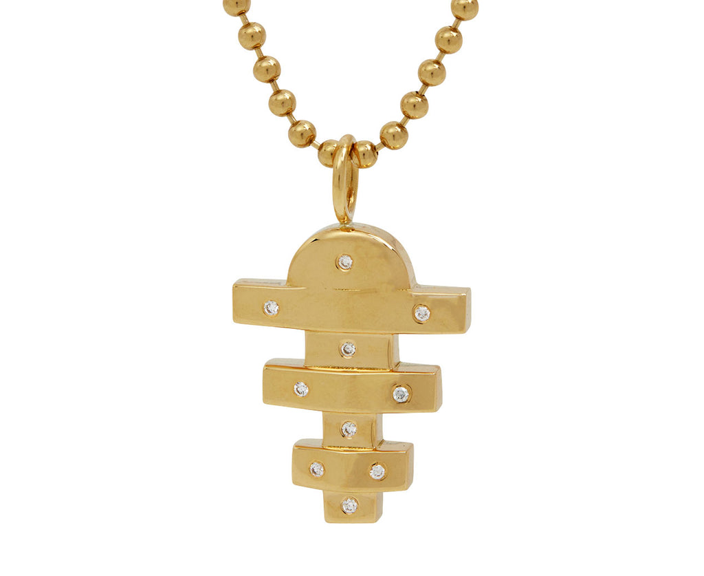 Small Gold Hopscotch Pendant Necklace