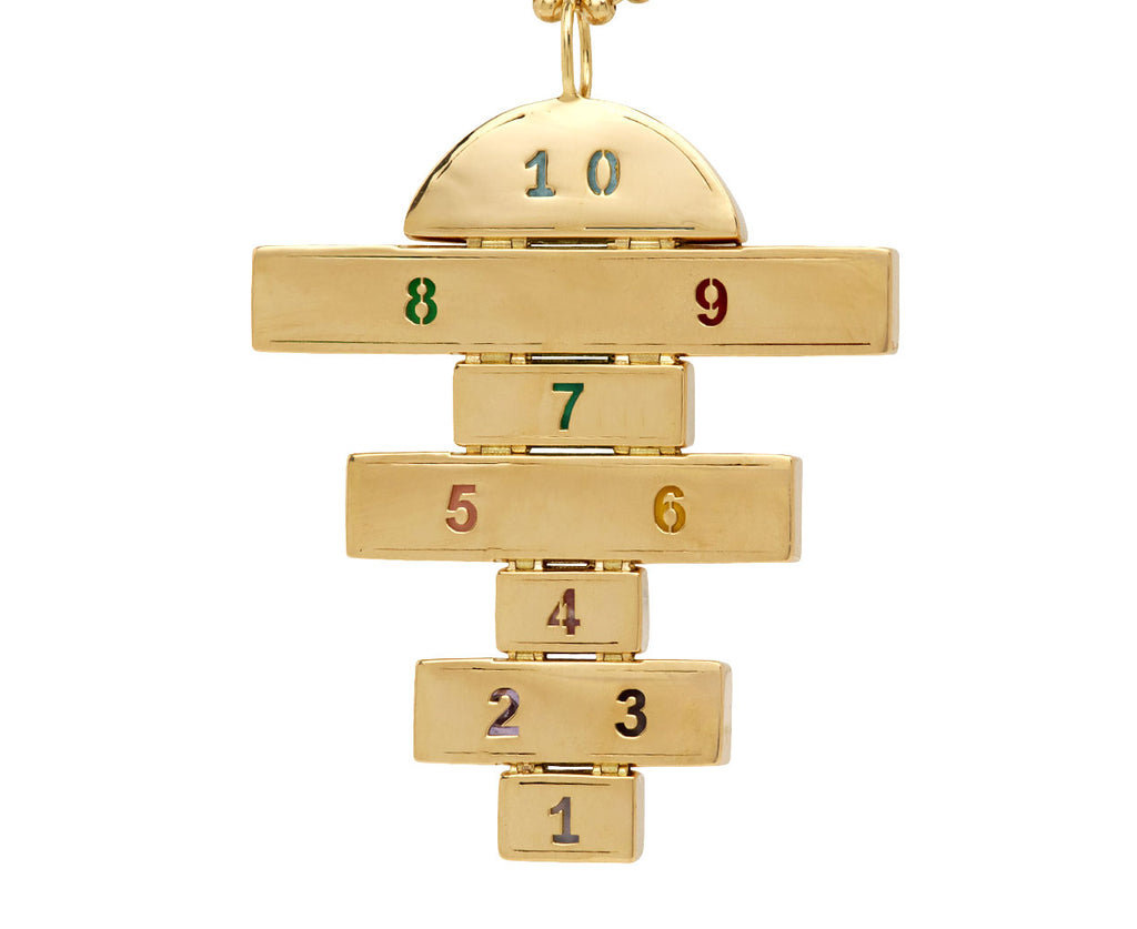 Medium Carved Stone Hopscotch Pendant Necklace