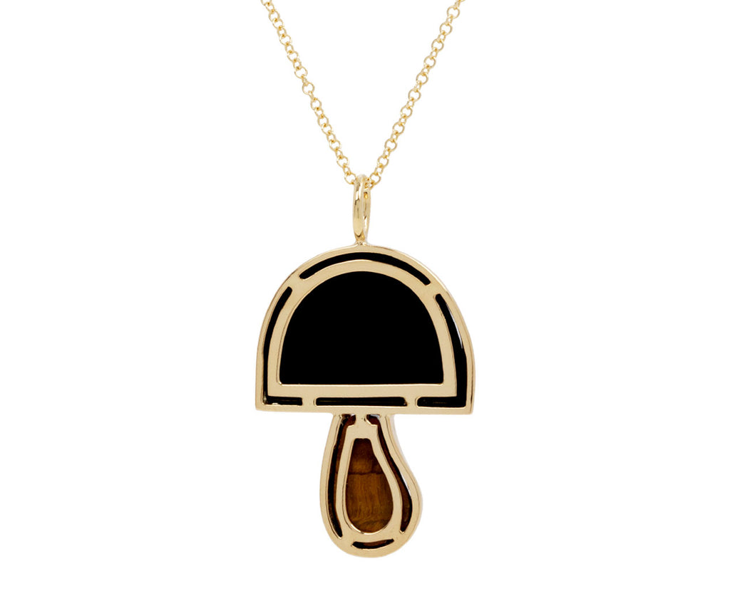 Brent Neale Black Onyx, Tiger's Eye and Diamond Mini Mushroom Necklace Back