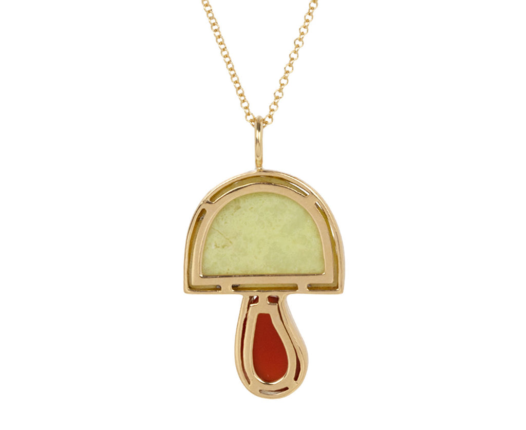 Brent Neale Peruvian Opal, Carnelian and Diamond Mini Mushroom Necklace Back